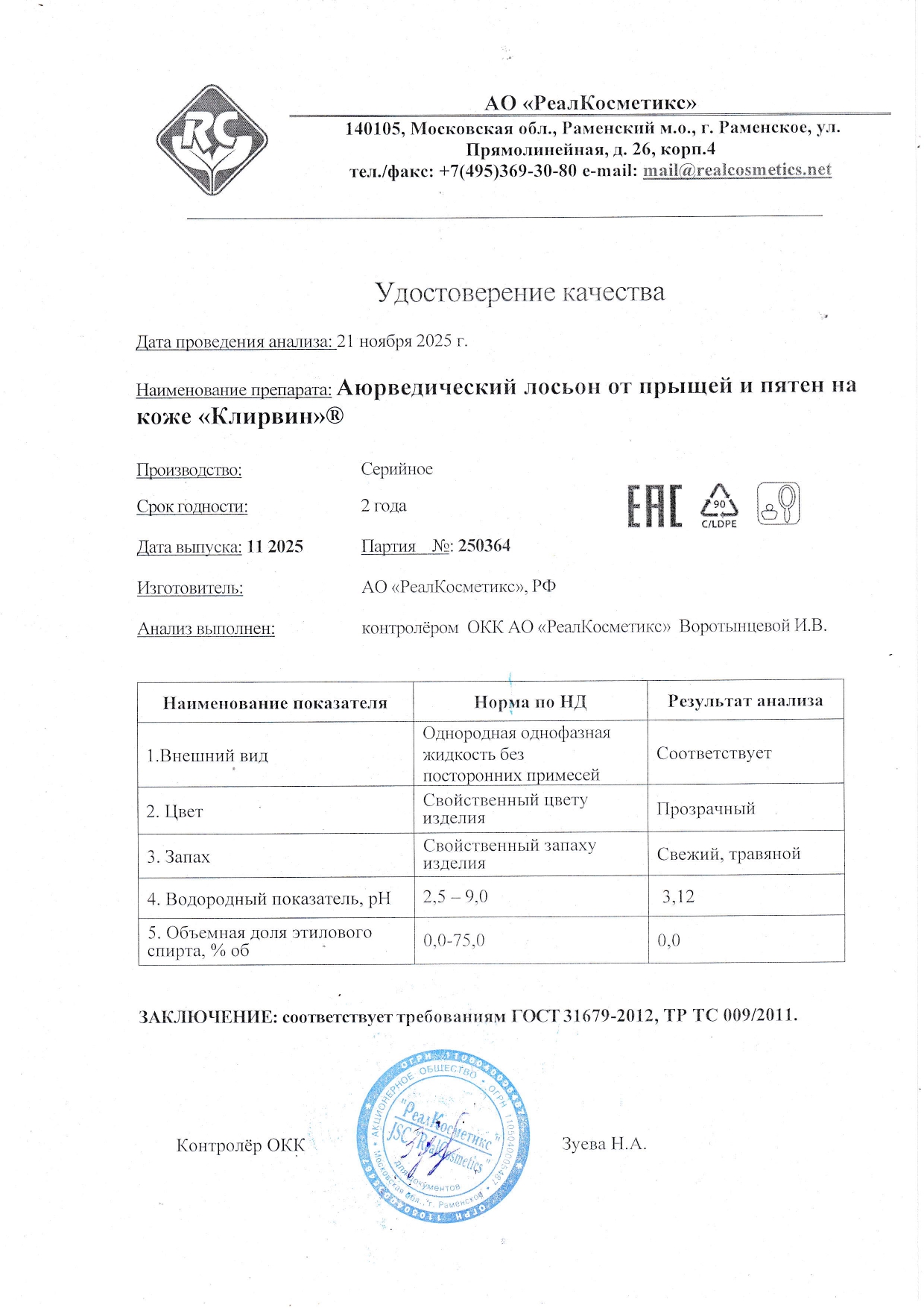 Паспорт №250364